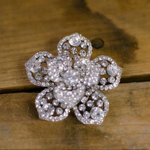 Vintage flower rhinestone scarf tie back